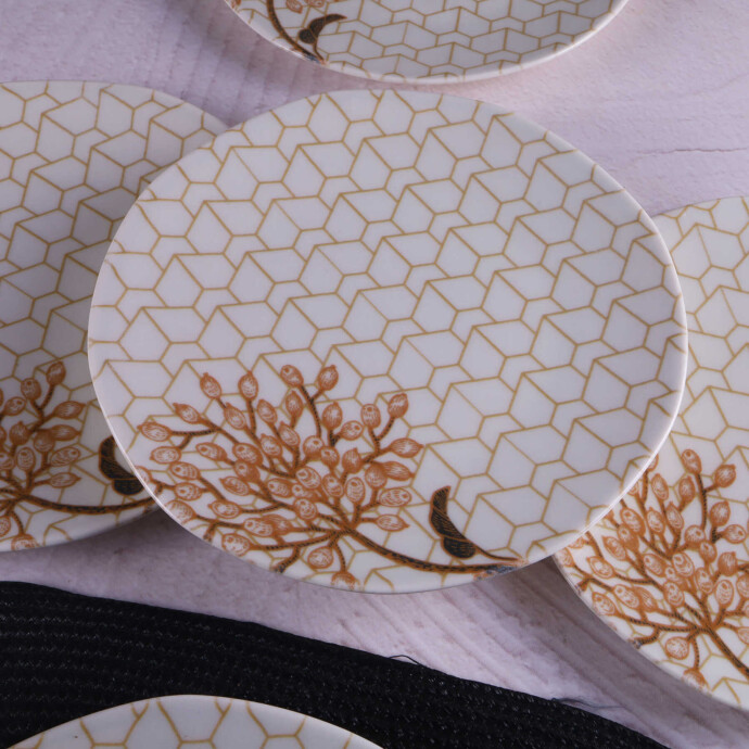 Organik 6 Adet 21 cm Pasta Tabağı - DB1155 - TULÜ PORSELEN (1)